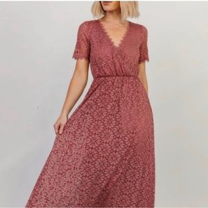 Baltic Born Venice Lace Maxi Dress Wedding Bridesmaid Berry XL NWT